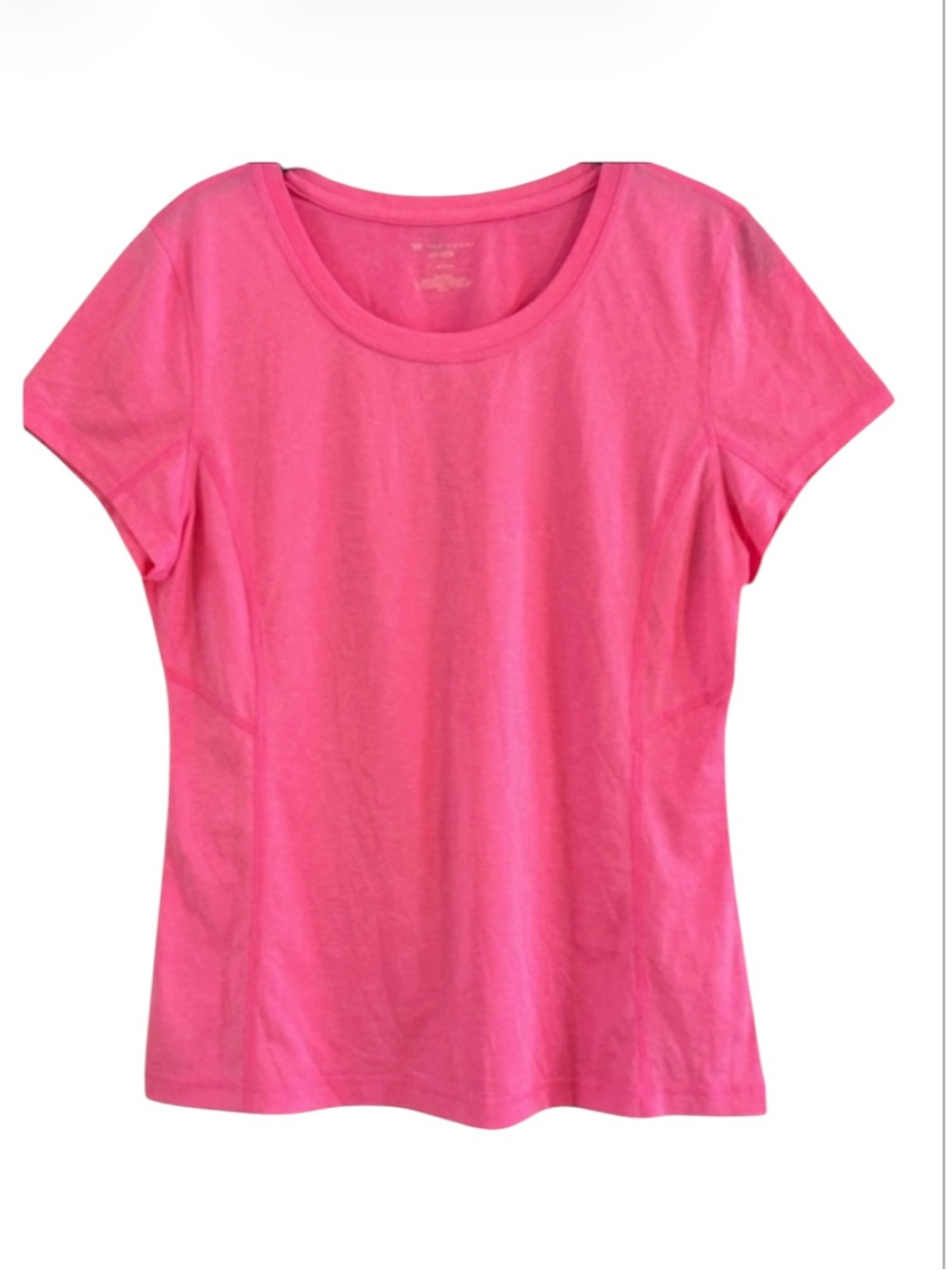 Tek Gear DryTEK Hot Pink Heathered Scoop Neck Running Tee Shirt Size L